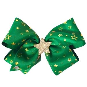 NEW JOJO SIWA Rhinestone Star Green Bow